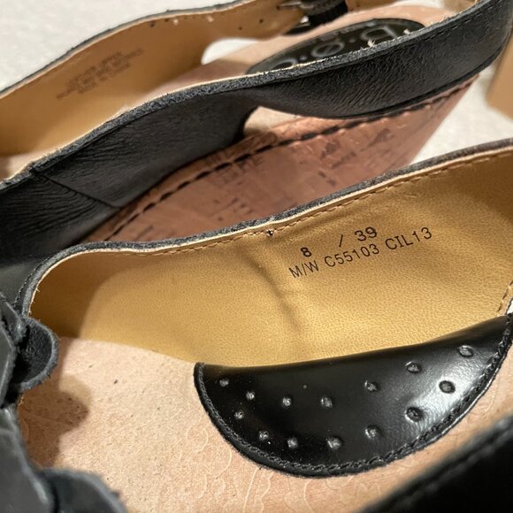 BOC Black Leather Size 8 Slingbacks - Picture 4 of 6